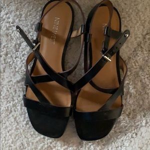 Strappy Flat Black Sandal NINE WEST SPHYNX Women’s Size 5.5 US